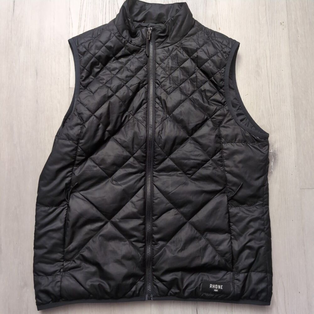 Rhone Tundra Qulited Vest Men’s Size Medium Black Full Zip Rhone Vest